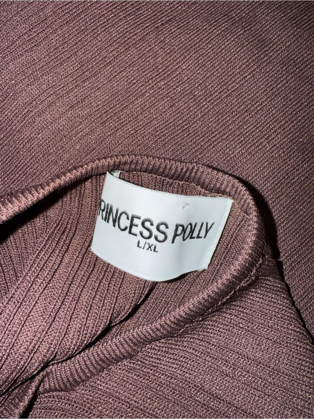 Princess Polly Mayok Ribbed Mini Dress Brown L/XL - Picture 8 of 9